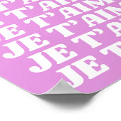 Je T'aime | Frans I Love You | Cute Violet Pink Poster (Hoek)