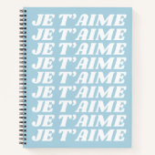 Je T'aime | Frans I Love You | Kute pasta Blue Notitieboek (Voorkant)