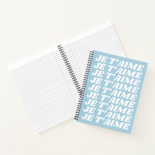 Je T'aime | Frans I Love You | Kute pasta Blue Notitieboek (Binnen)