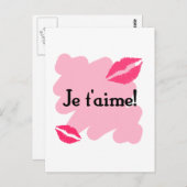 Je t'aime. - Frans Ik hou van je Briefkaart (Voorkant / Achterkant)