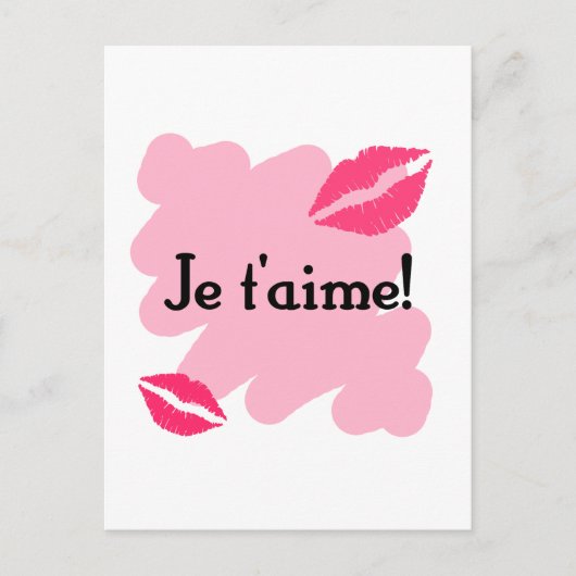 Je t'aime. - Frans Ik hou van je Briefkaart (Voorkant)