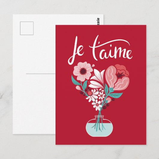 Je t'aime - Frans Ik hou van je kaart (Voorkant / Achterkant)