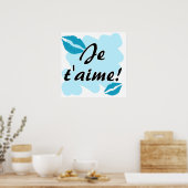 Je t'aime. - Frans Ik hou van je Poster (Keuken)