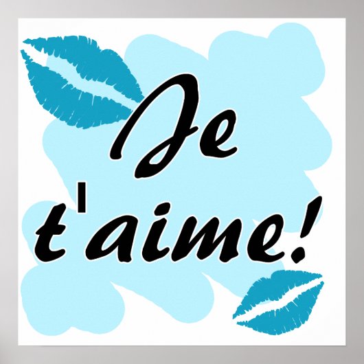 Je t'aime. - Frans Ik hou van je Poster (Voorkant)