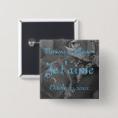 Je t'aime (Frans - "Ik hou van je.") Vierkante Button 5,1 Cm (Voorkant /achterkant)