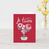 Je t'aime - Franse kaart met 'Ik hou van jou' (Gele Bloem)