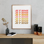 Je Taime French Love Gezegde Retro Typografie Poster<br><div class="desc">Je Taime French Love Gezegde Retro Typografie</div>