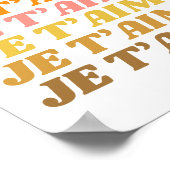 Je Taime French Love Gezegde Retro Typografie Poster (Hoek)