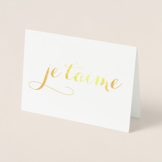 je t'aime goud folie folie kaarten (Voorkant)