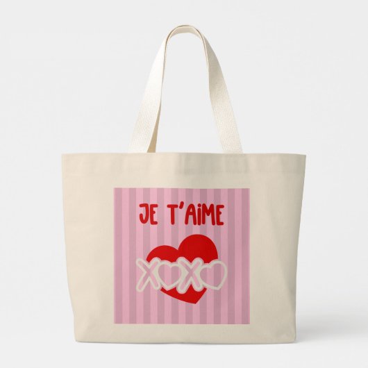 Je t'aime grote tote bag (Achterkant)