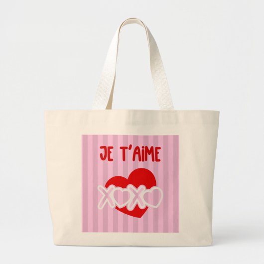 Je t'aime grote tote bag (Voorkant)