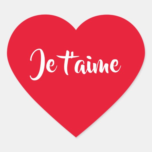❤️ Je t'aime I love you Cute French Heart Sticker (Voorkant)