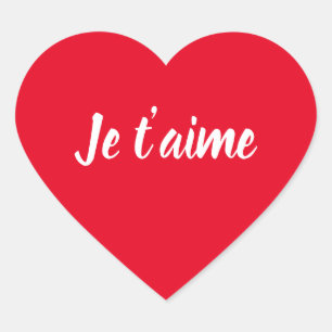 Je t'aime I love you Cute French Heart Sticker