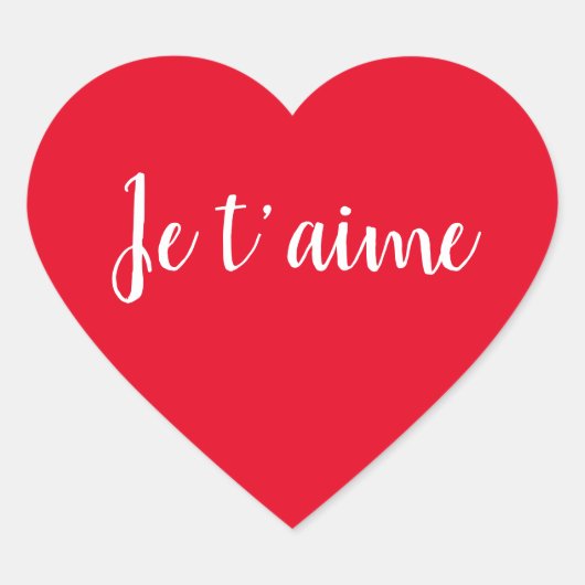 ❤️ Je t'aime I love you Cute French Heart Sticker (Voorkant)