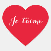 Je taime I Love You in het Frans Rode Hart Sticker (Voorkant)