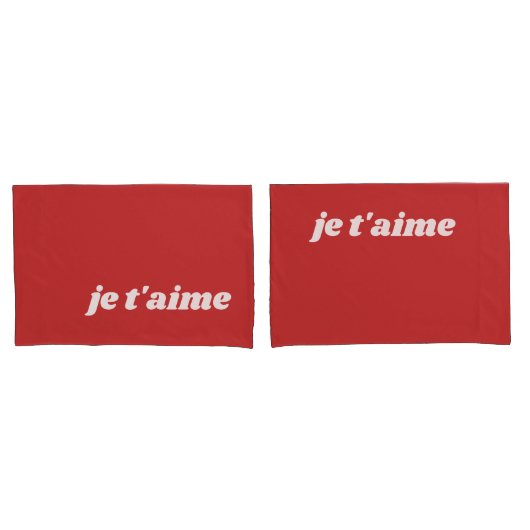 je t'aime | Ik hou van je | Franse zin Kussensloop (Voorkant-Set)