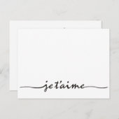 je t'aime - Ik hou van je in het Frans - zwart Briefkaart (Voorkant / Achterkant)