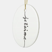 je t'aime - Ik hou van je in het Frans - zwart Keramisch Ornament (Links)