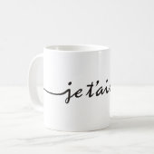 je t'aime - Ik hou van je in het Frans - zwart Koffiemok (Voorkant links)