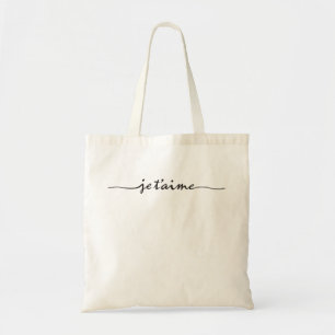 je t'aime - Ik hou van je in het Frans - zwart Tote Bag