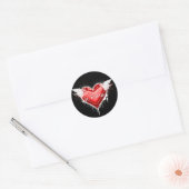 Je t'aime (ik hou van je) ronde sticker (Envelop)