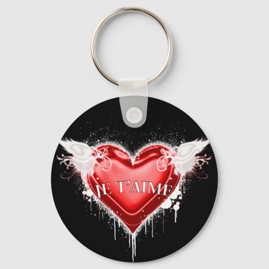 Je t'aime (ik hou van je) sleutelhanger (Voorkant)