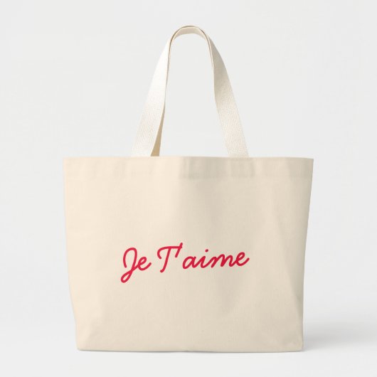 Je T'aime | Ik hou van jullie Franse moderne Rode Grote Tote Bag (Voorkant)