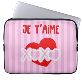 Je t'aime laptop sleeve