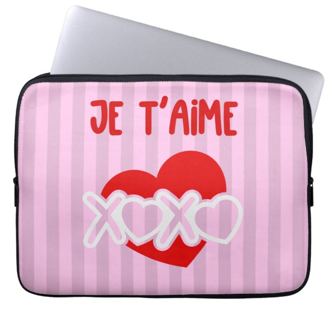Je t'aime laptop sleeve (Voorkant)