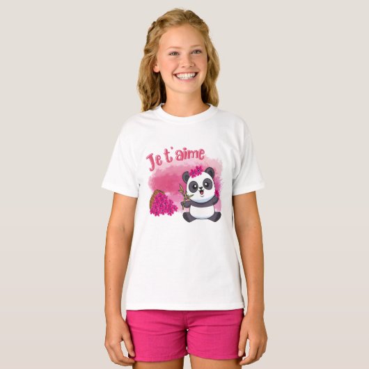 Je t'aime Little Panda T-shirt (Voorkant volledig)