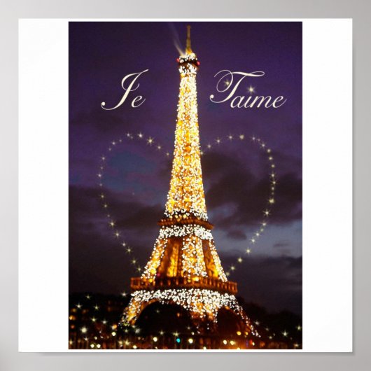 JE T'AIME LOVE VAN HET poster VAN PARIS (Voorkant)