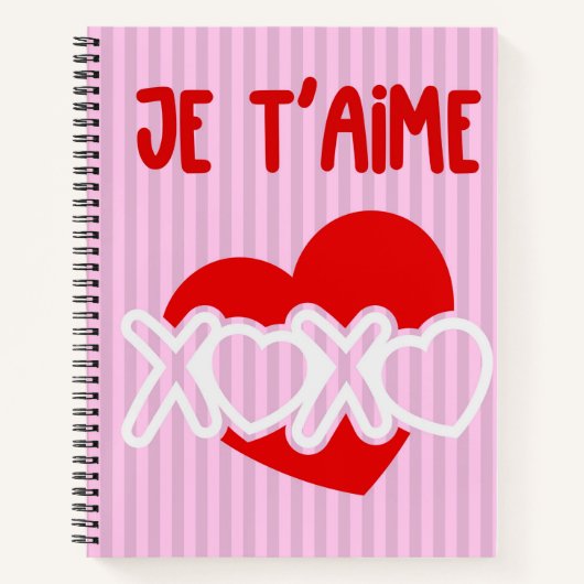 Je t'aime. notitieboek (Voorkant)