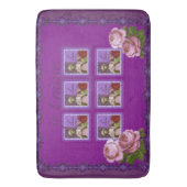 Je Taime Paarse Romantic Girl Collage Badmat (Voorkant Verticaal)