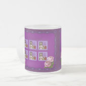 Je t'aime Paarse Romantisch Meisje  Collage Matglas Koffiemok (Voorkant links)