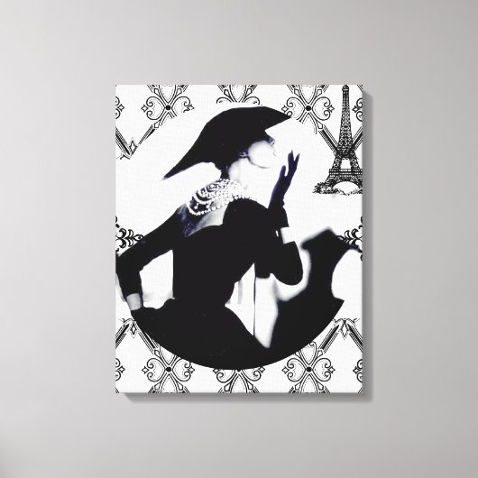 Je T'aime Paris (Ik hou van Parijs) Canvas Afdruk (Voorkant)