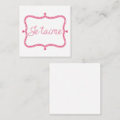 Je taime pink notitiekaartje (Voorkant / Achterkant)