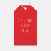 'Je T'aime' Romantisch Rood Wit Valentijnsdag Cadeaulabel (Achterkant)