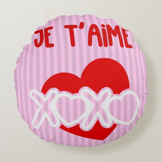 Je t'aime. rond kussen (Voorkant)