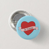 Je t'aime ronde button 3,2 cm (Voorkant /achterkant)