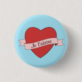 Je t'aime ronde button 3,2 cm (Voorkant)