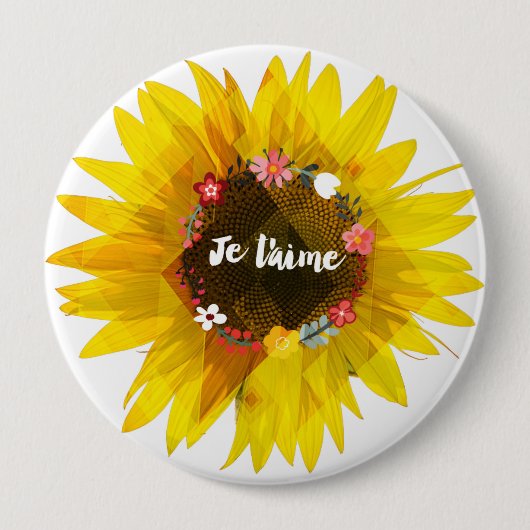 Je T'aime Ronde Button 4,0 Cm (Voorkant)