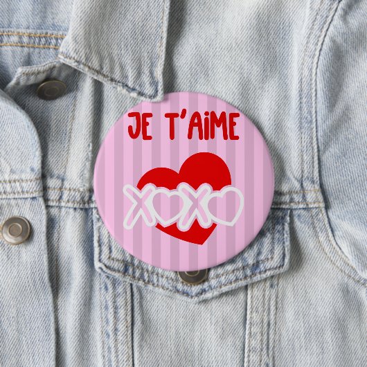 Je t'aime ronde button 4,0 cm (In situ)