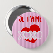 Je t'aime ronde button 4,0 cm (Voorkant /achterkant)