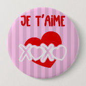Je t'aime ronde button 4,0 cm (Voorkant)