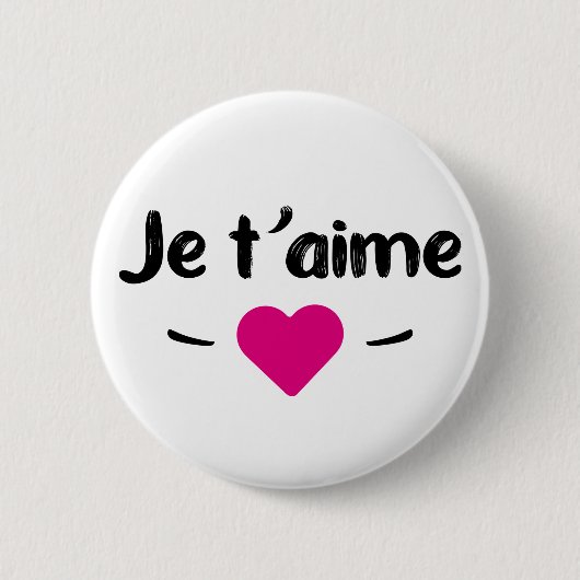 Je t'aime ronde button 5,7 cm (Voorkant)