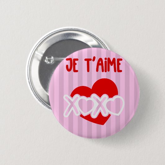 Je t'aime. ronde button 5,7 cm (Voorkant /achterkant)