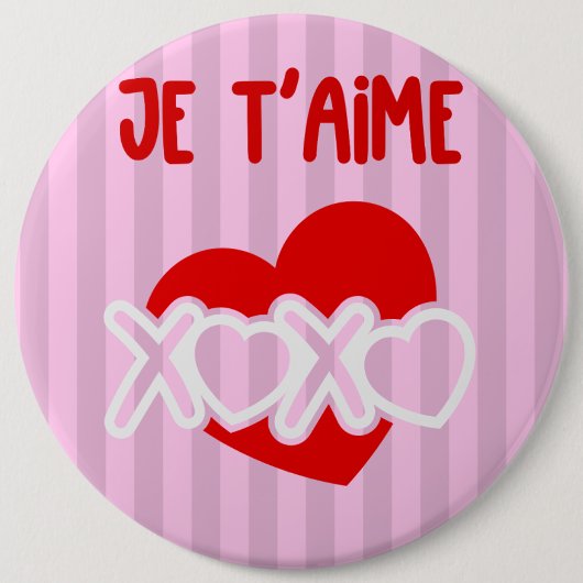 Je t'aime ronde button 6,0 cm (Voorkant)