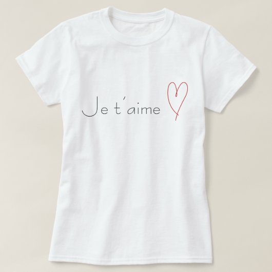 Je t'aime t-shirt (Design voorkant)