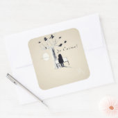 Je t'aime vierkante sticker (Envelop)