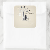 Je t'aime vierkante sticker (Tas)